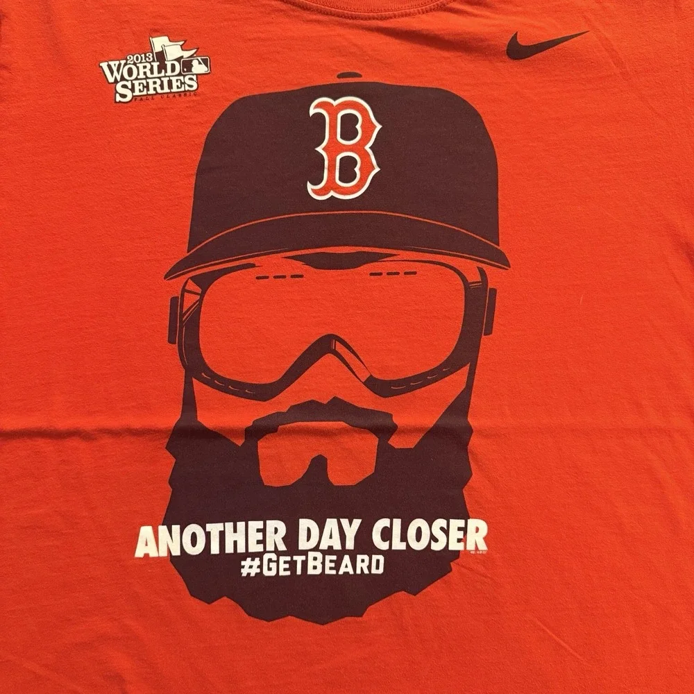 Nike Boston Red Sox 2013 World Series Get Beard T Shirt Red Mens XL MLB